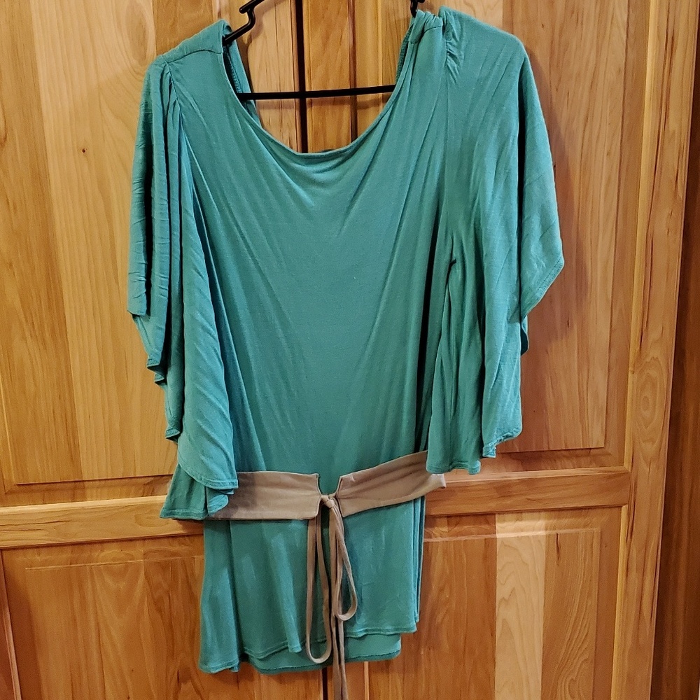 Venus Drape Neck Top with Tie Belt - Picture 3 of 5